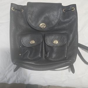 Black Leather Backpack Coach